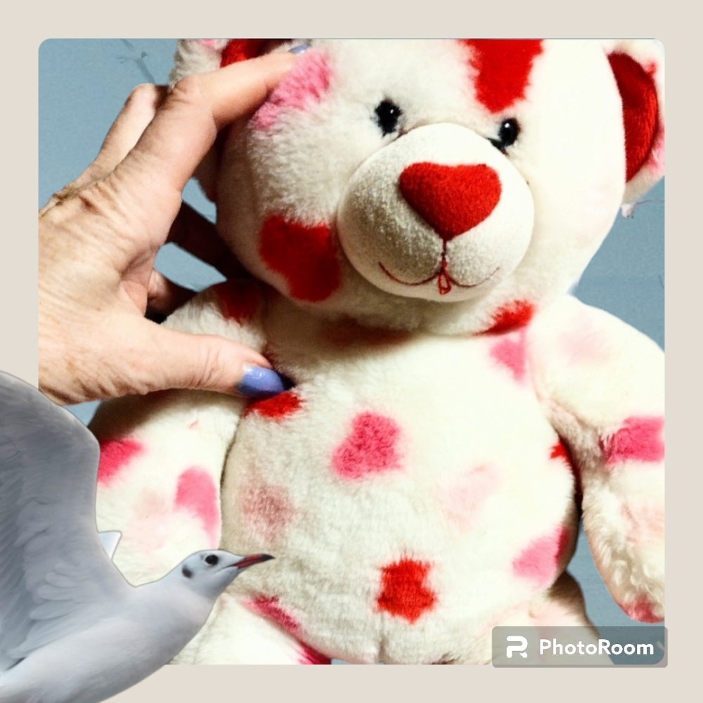 COPY - - BUILD A BEAR VALENTINE'S HEARTS 15" PLUSH RARE LN